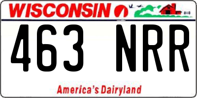 WI license plate 463NRR
