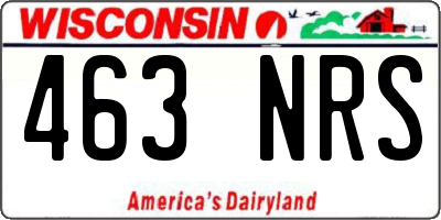WI license plate 463NRS