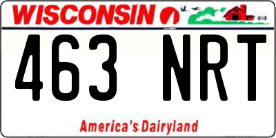 WI license plate 463NRT