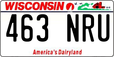 WI license plate 463NRU