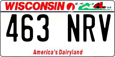 WI license plate 463NRV