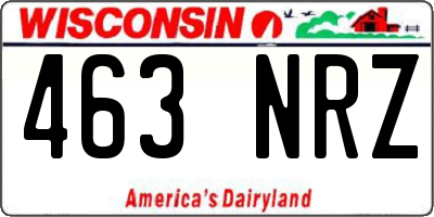 WI license plate 463NRZ
