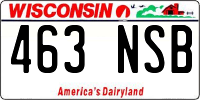 WI license plate 463NSB
