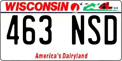 WI license plate 463NSD