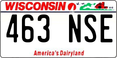 WI license plate 463NSE