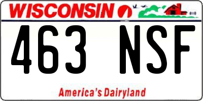 WI license plate 463NSF