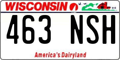 WI license plate 463NSH
