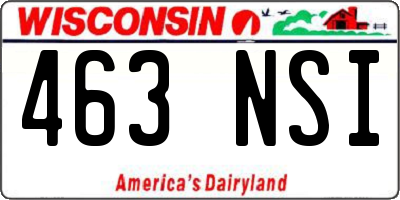 WI license plate 463NSI