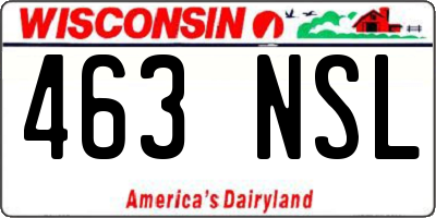 WI license plate 463NSL