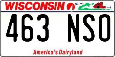 WI license plate 463NSO