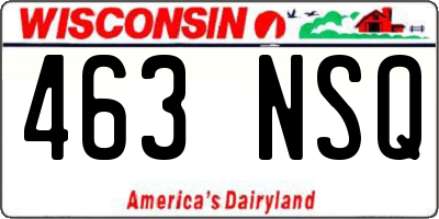 WI license plate 463NSQ