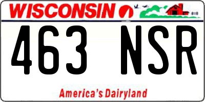 WI license plate 463NSR