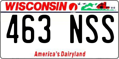 WI license plate 463NSS