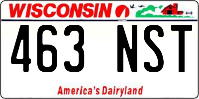 WI license plate 463NST