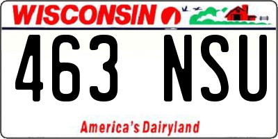 WI license plate 463NSU