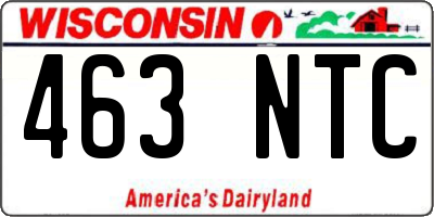 WI license plate 463NTC