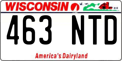 WI license plate 463NTD