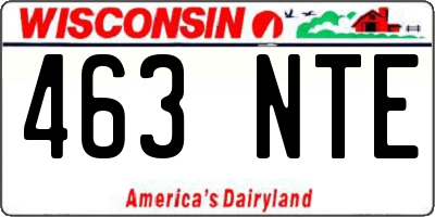 WI license plate 463NTE
