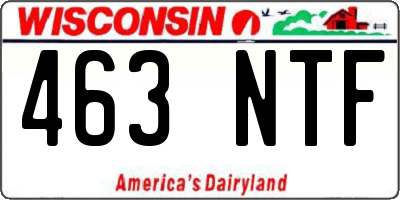 WI license plate 463NTF