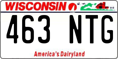 WI license plate 463NTG