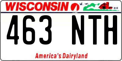 WI license plate 463NTH