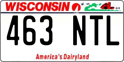 WI license plate 463NTL