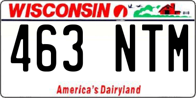 WI license plate 463NTM