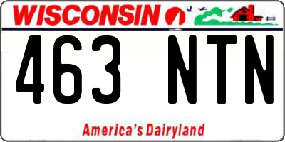 WI license plate 463NTN