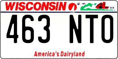 WI license plate 463NTO