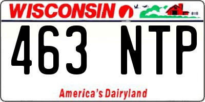 WI license plate 463NTP