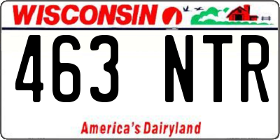 WI license plate 463NTR