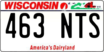 WI license plate 463NTS