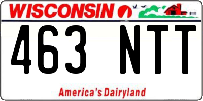 WI license plate 463NTT