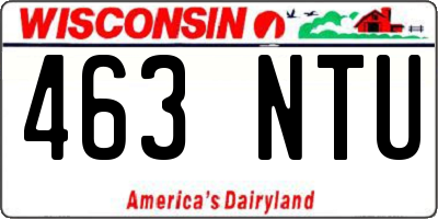 WI license plate 463NTU