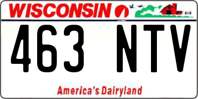 WI license plate 463NTV