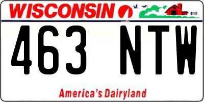 WI license plate 463NTW