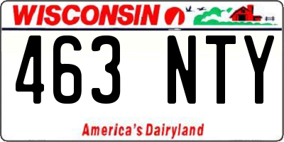 WI license plate 463NTY