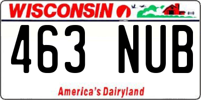 WI license plate 463NUB
