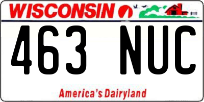WI license plate 463NUC