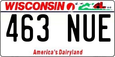 WI license plate 463NUE