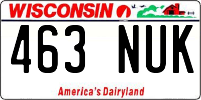 WI license plate 463NUK