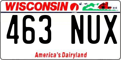 WI license plate 463NUX