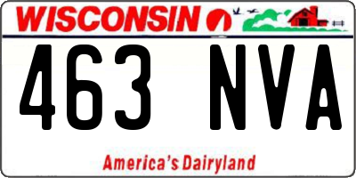 WI license plate 463NVA