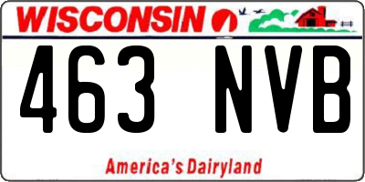 WI license plate 463NVB