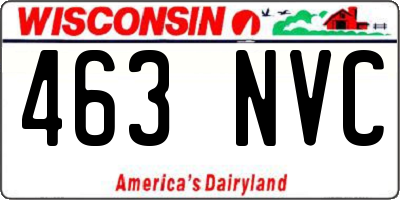 WI license plate 463NVC