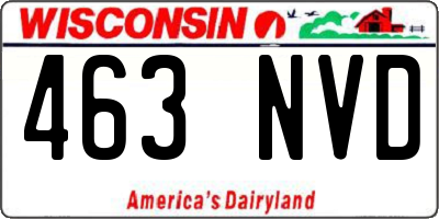 WI license plate 463NVD