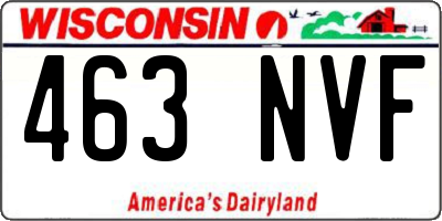 WI license plate 463NVF