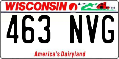 WI license plate 463NVG