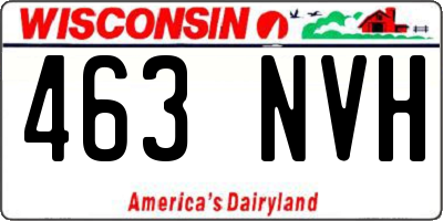 WI license plate 463NVH