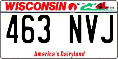 WI license plate 463NVJ